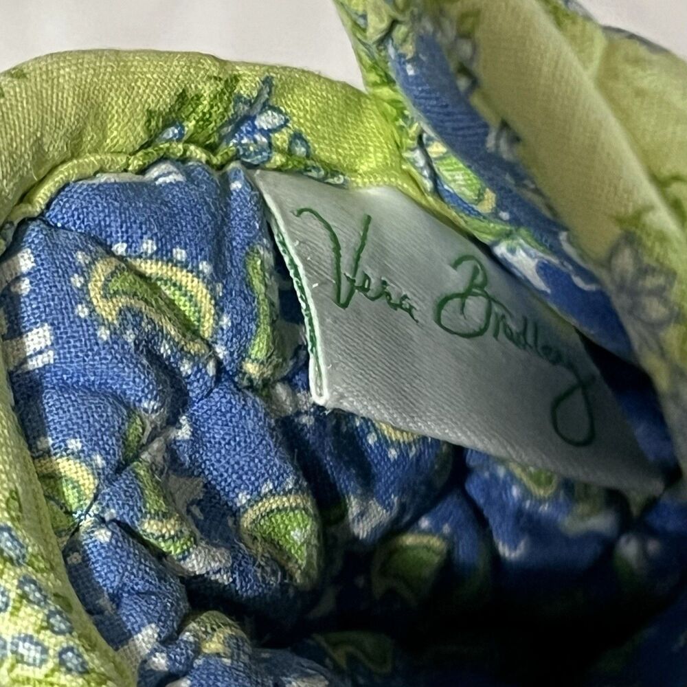 Vera Bradley Double Glass Case Quilted Floral Paisley Elephant Citrus Yellow - Picture 5 of 16